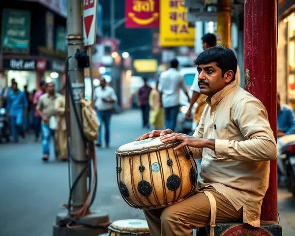 Street Corner Performance by Dholak Drum Player in India