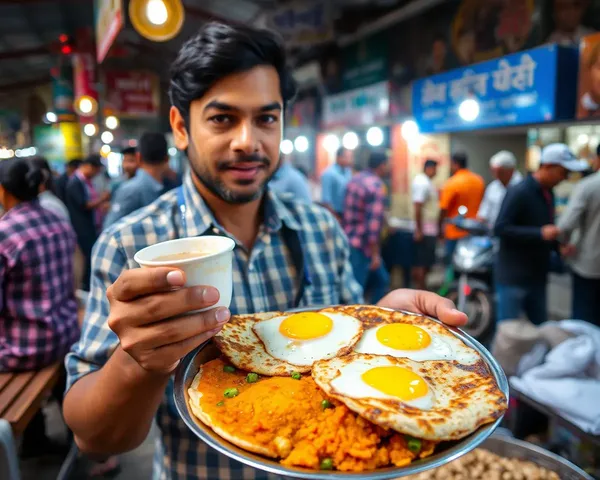 Street Food Vendor Serves Sizzling Hot Egg Bhurji