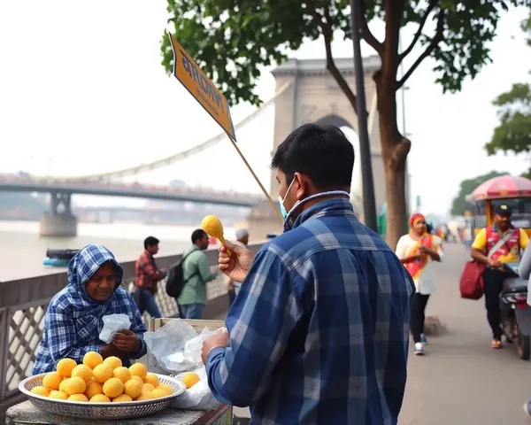 Street Vendor Offers Shok Sandesh to Passersby