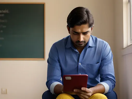 Student Ponders CBSE 10th Result 2025 on Phone