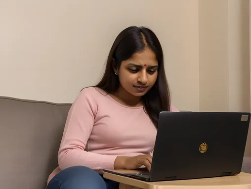 Student Reflects on CBSE 10th Result 2025 on Laptop