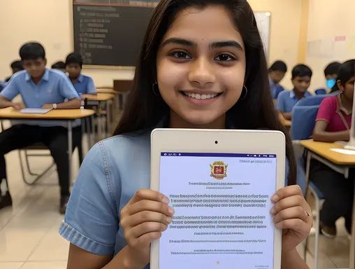 Student Sees CBSE 10th Result 2025 with Big Smile