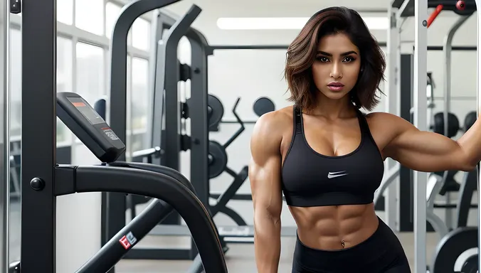 Stunning Indian Girl Highlights Toned Physique in Sports Bra