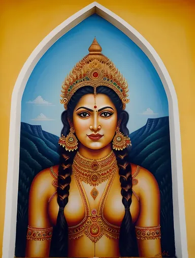 Stunning Kaliamman Mural on Ancient Indian Fort Walls