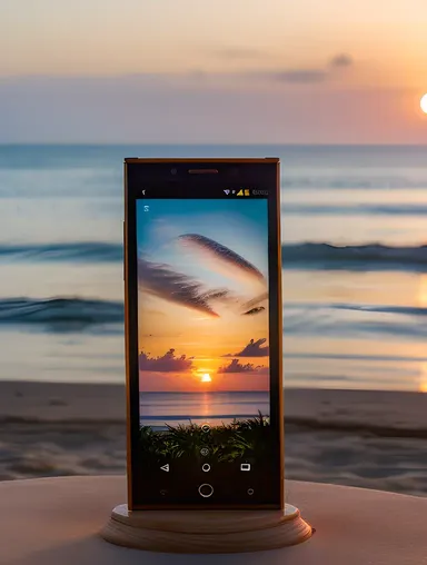 Stunning Sunset on Smartphone xx emage Display