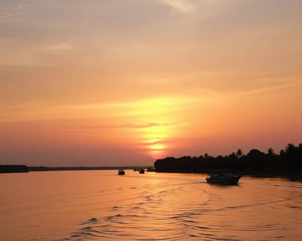 Stunning Thiruvachai River Sunset