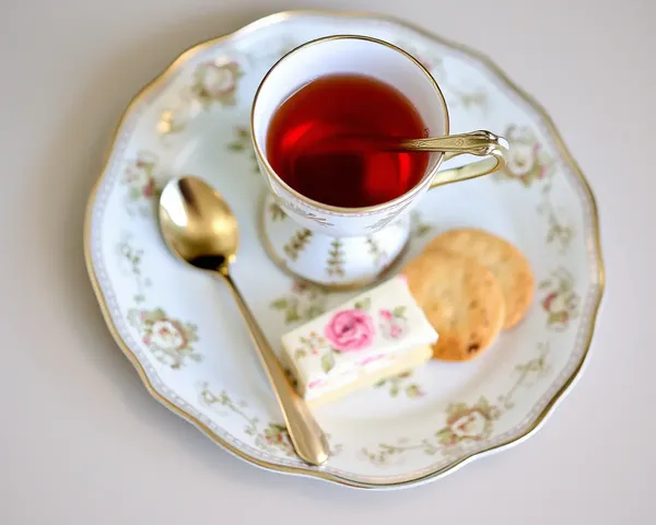 Stylish Cup of Sambrani Tea with Biscuits and Cake