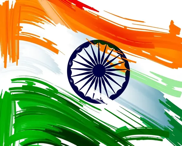 Stylized Abstract Indian Flag Representation with Bold Brushstrokes