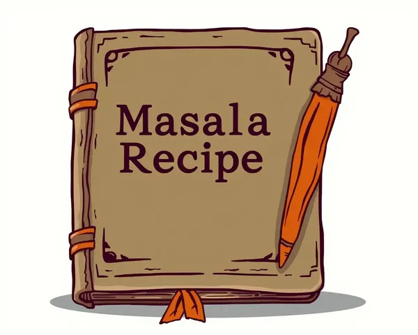 Stylized Masala Recipe Book with Worn Leather Cover