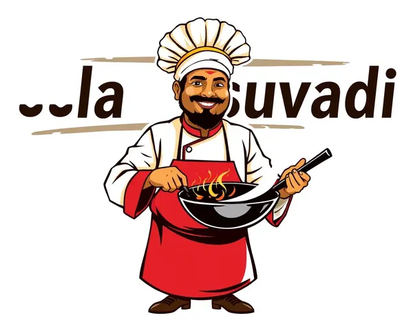 Stylized Olai Suvadi Chef Illustration with Traditional Outfit