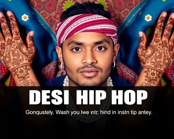 Stylized Portrait of Desi Hip-Hop Artist with Henna Designs