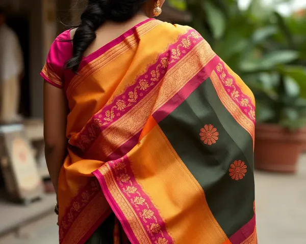 Subtle Bokeh Effect on Sambalpuri Saree with Beautiful Border