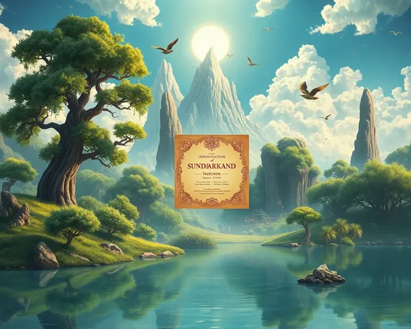 Sundarkand Invitation: Majestic Illustration of Mystical Realm