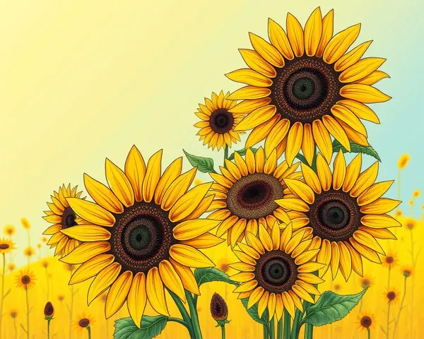 Sunflower Bouquet in Vibrant Sunny Meadow