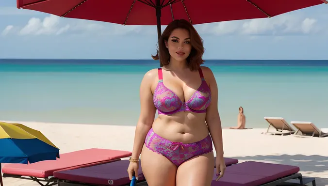 Sunny Beach Brightly Colored Bra Pic