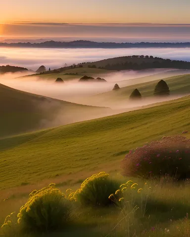 Sunrise Serenity on the Unblemished Grassland Horizon