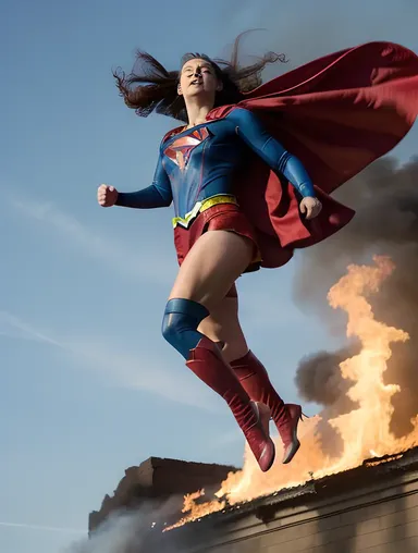 Supergirl Soars Through Skies, Saves Civilians from Burning Building