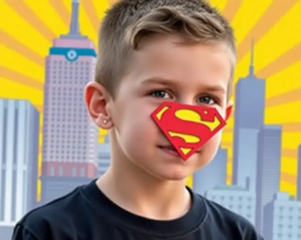 Superhero Boy with Cityscape Earrings