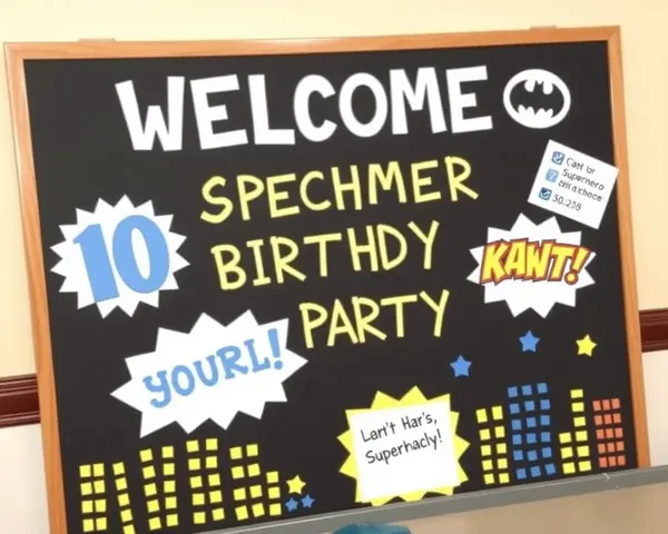 Superhero Comic Book Welcome Board for 10-Year-Old's Birthday Party