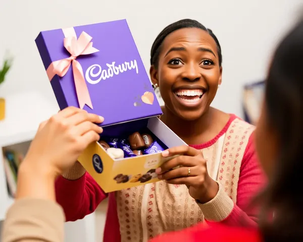 Surprised Recipient Opens Cadbury Chocolate Gift Box