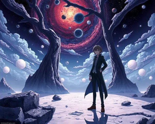 Surreal Anime Fanart Wallpaper: Character in Dreamlike Environment