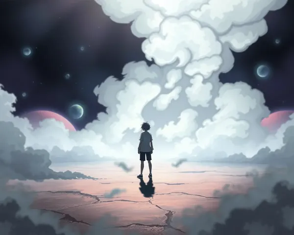 Surreal Anime Scene with Swirling Smoke