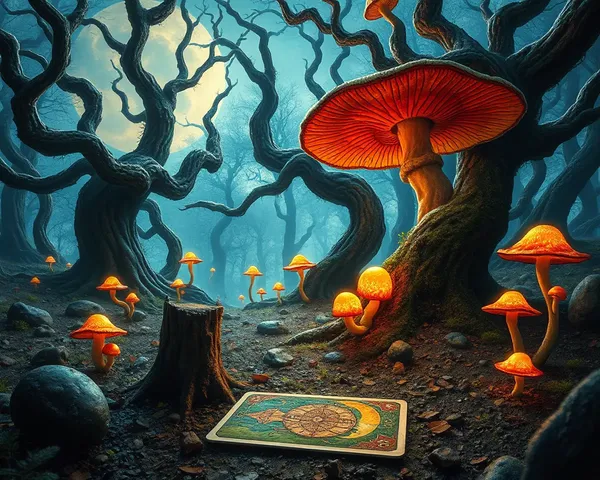 Surreal Dreamlike Forest with Barho Card on the Ground