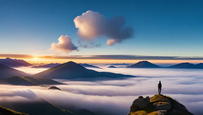 Surreal Dreamscape with AI-Generated Clouds and Mist