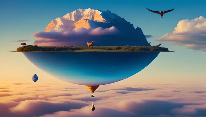 Surreal Ghazal Dreamscape with Fantastical Creatures
