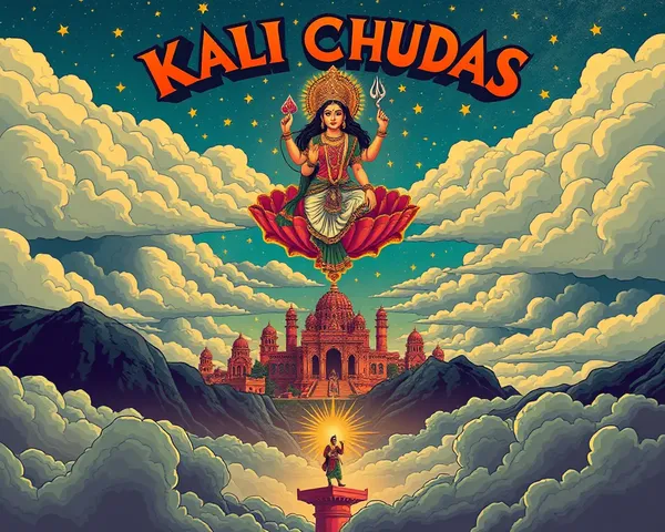 Surreal Kali Chaudas Poster with Dreamlike Landscape and Magic