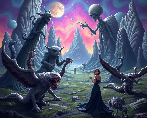 Surreal Landscape with 1280x720 Pixel Vibrant Psychedelic Background