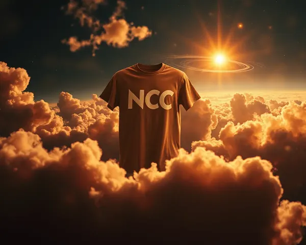 Surreal NCC T-Shirt in Space with Swirling Clouds