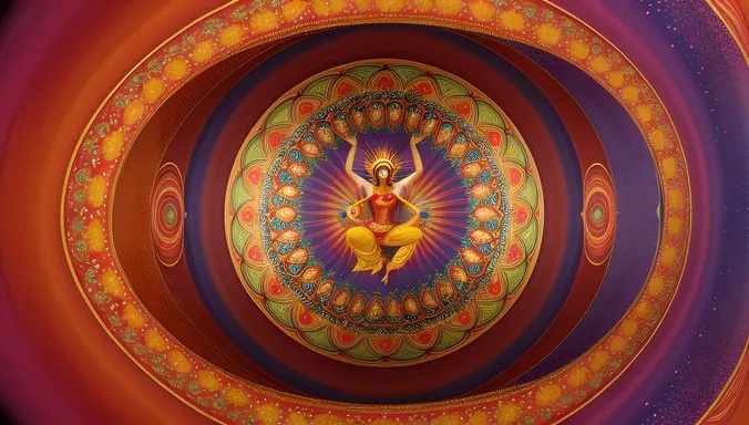 Surreal Nataraja on Swirling Abstract Wallpaper