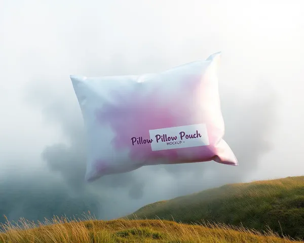 Surreal Pillow Pouch Mockup with Dreamy Ethereal Design and Misty Landscape