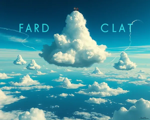 Surreal Sky with Giant Cloud Animals and Floating People
