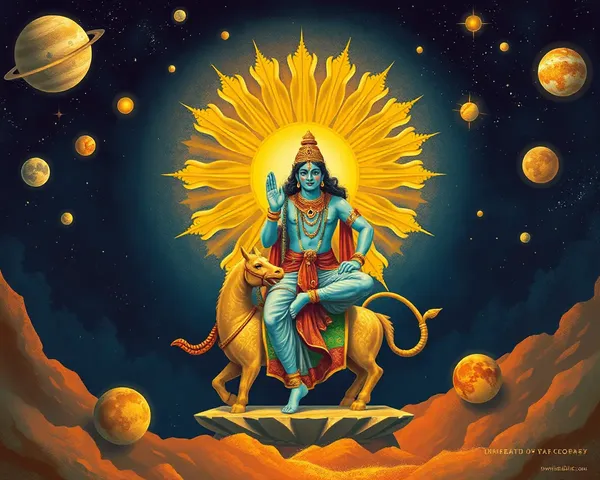 Suryadev's Birth with Aditi and Savitr and Celestial Bodies