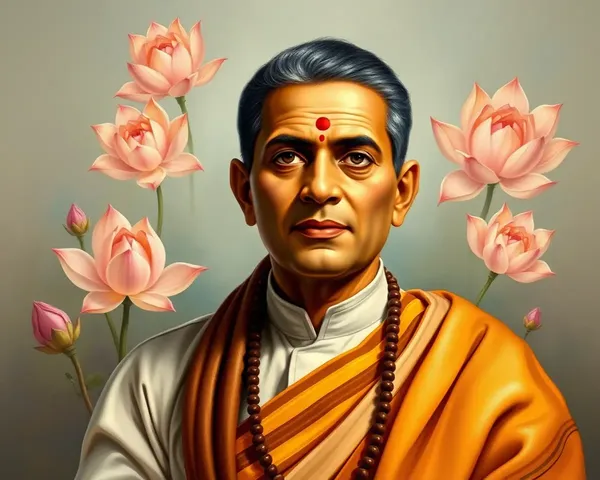 Swami Vivekananda's Portrait in Traditional Indian Attire