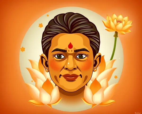 Swami Vivekananda Compassionate Face HD PNG with Lotus Flowers
