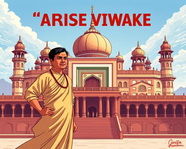 Swami Vivekananda Inspiring Quote HD PNG with Indian Palace