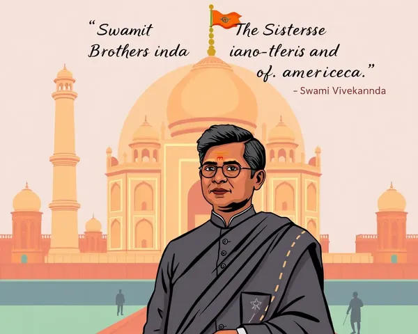Swami Vivekananda Quote HD PNG with Indian Temple Background
