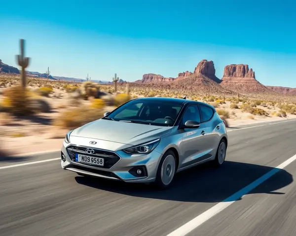 Swift Car Cruises Through Desert Landscape with Cacti