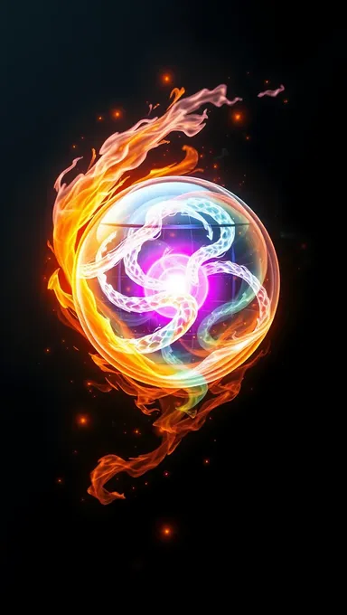 Swirling Colors Surround Transparent Dragon Ball