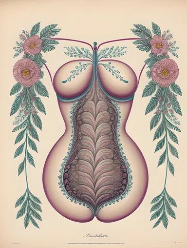 Swirling Pattern of Fetal Growth on Pregnant Belly