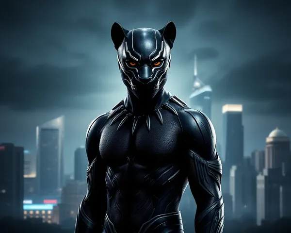 T'Challa's Powerful Presence in Dark Cityscape 4K