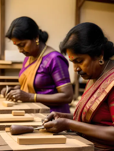 Tamil Artisans Craft Intricate Wooden Carvings