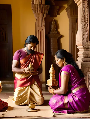 Tamil Brahmin Family Performs Ancient Temple Puja Ceremony