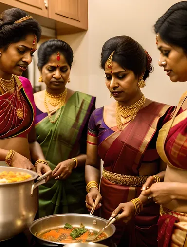 Tamil Women Prepare Traditional Meal for Special Occasion