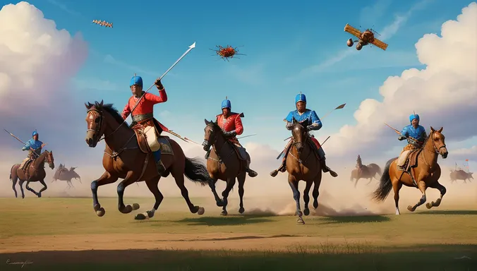 Tanaji Wallpaper: Dynamic Illustration of Tanaji Malusare Leading Cavalry Charge