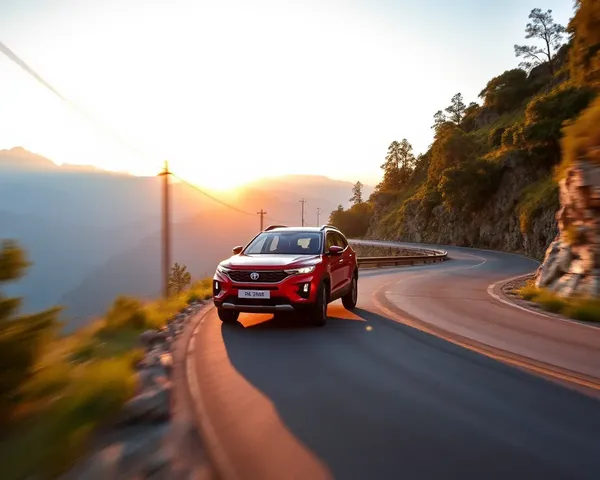Tata Harrier HD Wallpaper: Mountain Road Sunrise Adventure