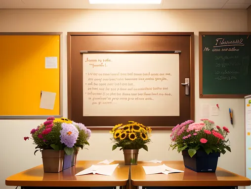 Teacher Appreciation: Heartfelt Note and Colorful Flowers Combination
